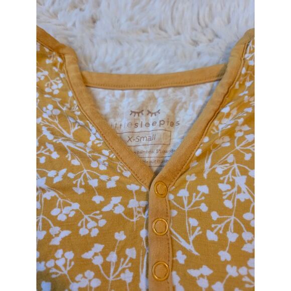 Little Sleepies Womens golden Poppies Bamboo Pajama Set size XS - Picture 4 of 6